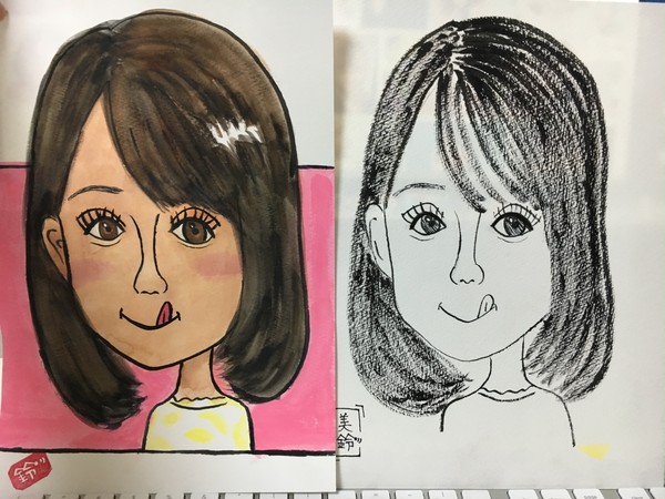 似顔絵練習中