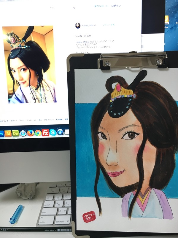 似顔絵練習中