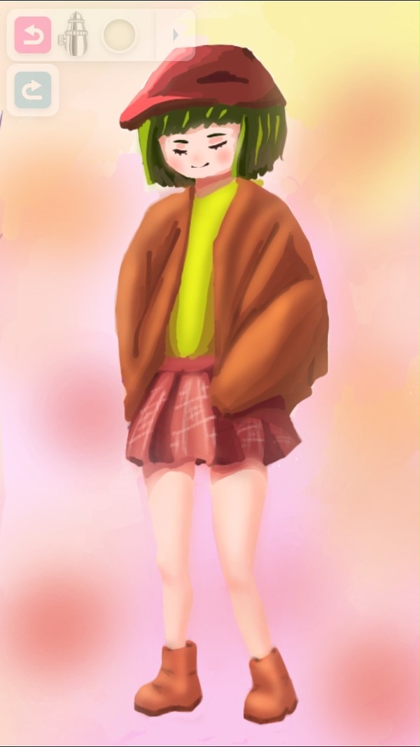 用pocketbrush画的一个少女
