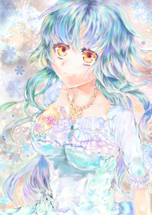 雪の中で少女は微笑んで、、