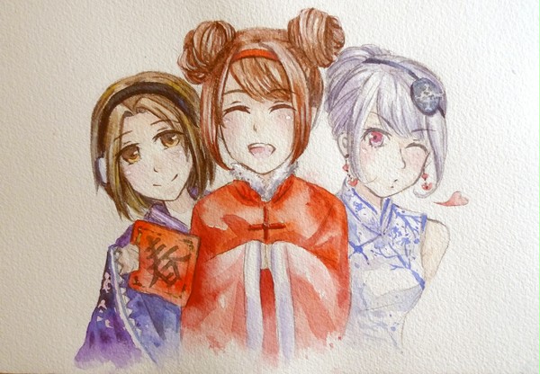 遲來的賀年圖 ! (安娜x羅莉x亞子新年裝)