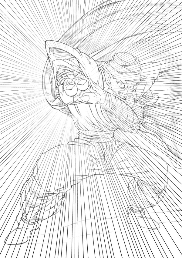 ドラゴンボール　線画：ピッコロ
