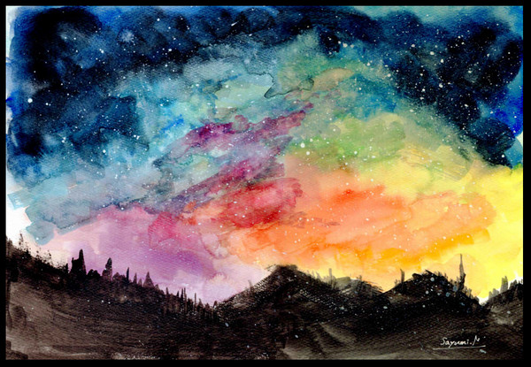 水彩の星空
