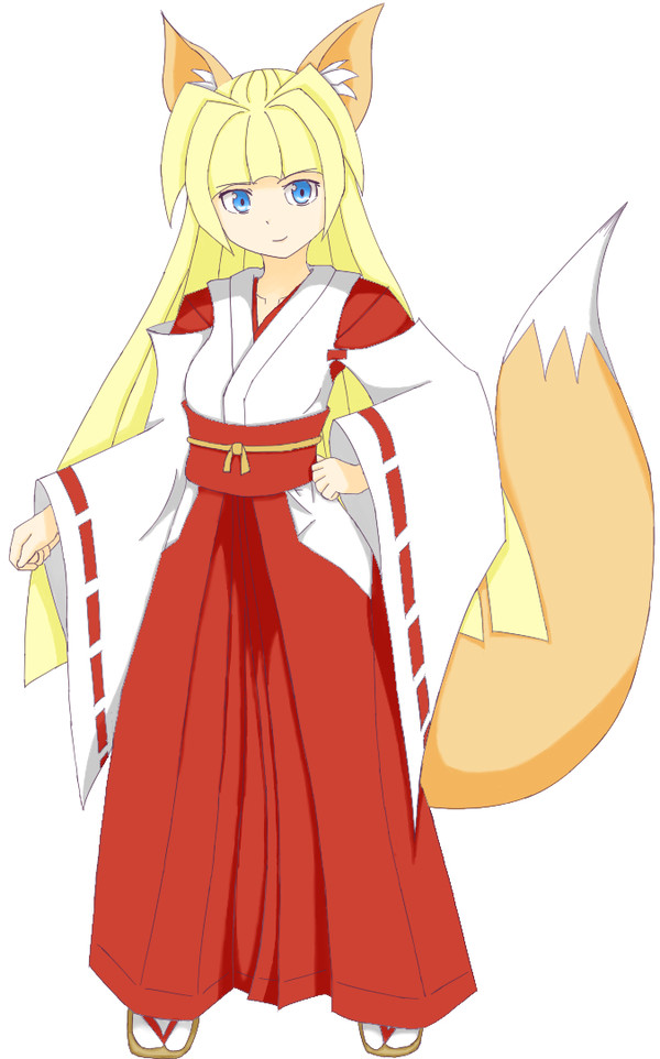 狐巫女_腰に手