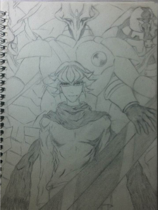 手绘 游戏王ARCV 赤马零儿和他的三色王