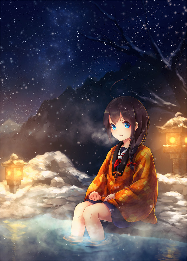 足湯時雨