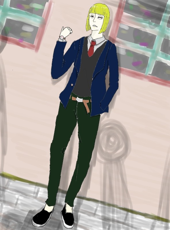 街角で