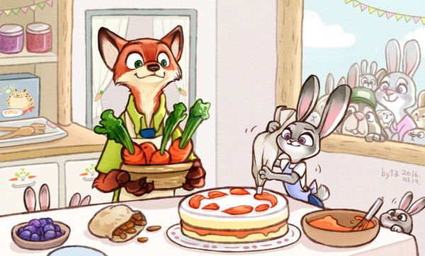 In Judy's home.
