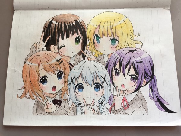 ごちうさ集合(模写)