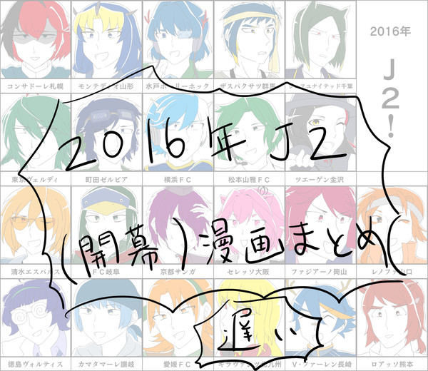 【擬人化】2016年J2開幕まとめ
