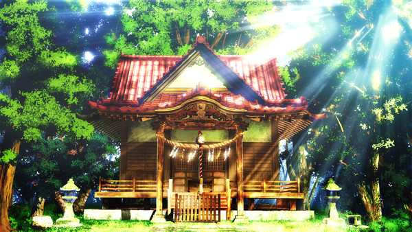 木漏れ日の神社