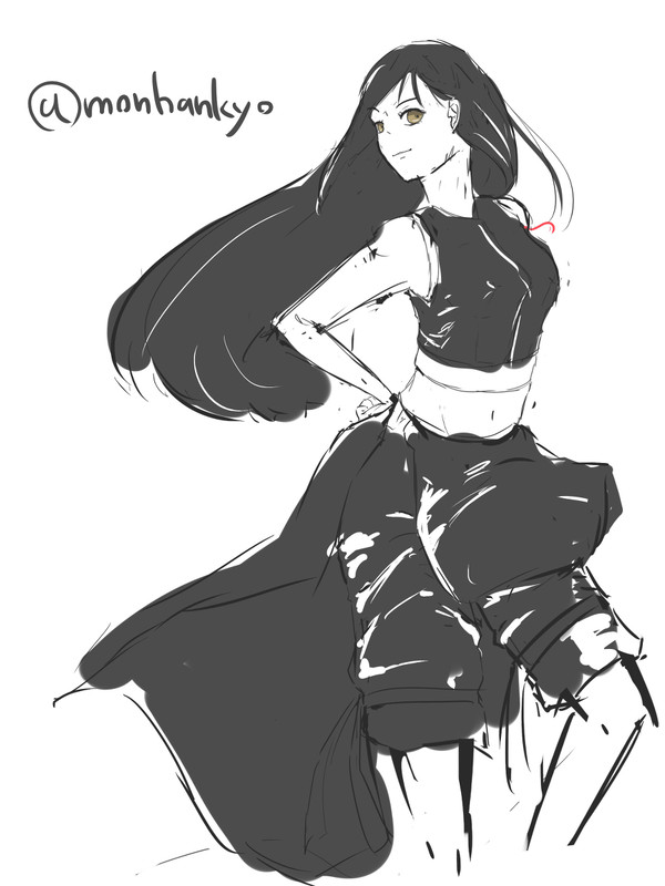ザクッと描きティファ