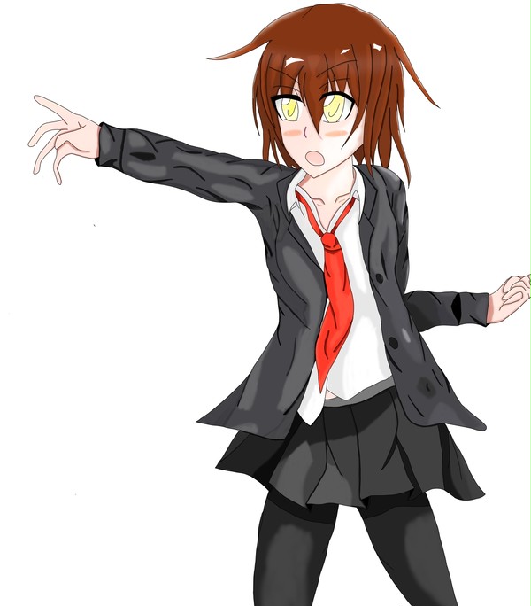 描きたかったポーズを若葉にさせてみただけ