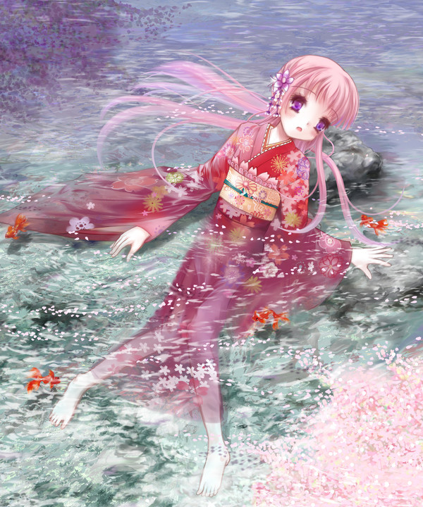 桜と金魚と