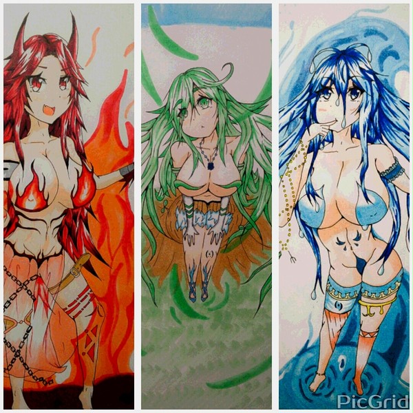 火•草•水の擬人化？