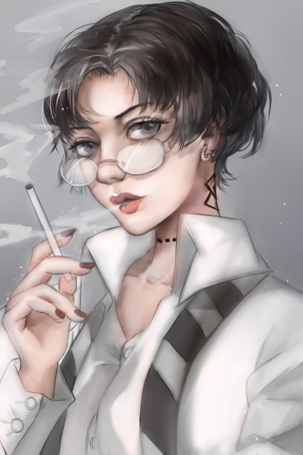 喫煙の女