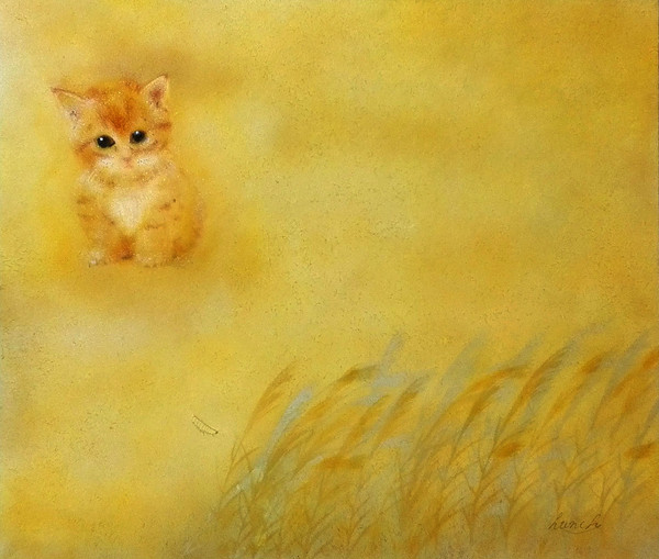 猫とススキ(秋)