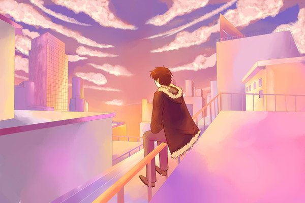 折原臨也と夕焼けを
