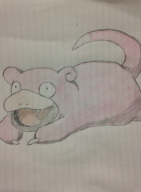 ポケモン手描き練習17 色付きヤドン