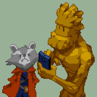 ドット絵 「グルートとロケット」