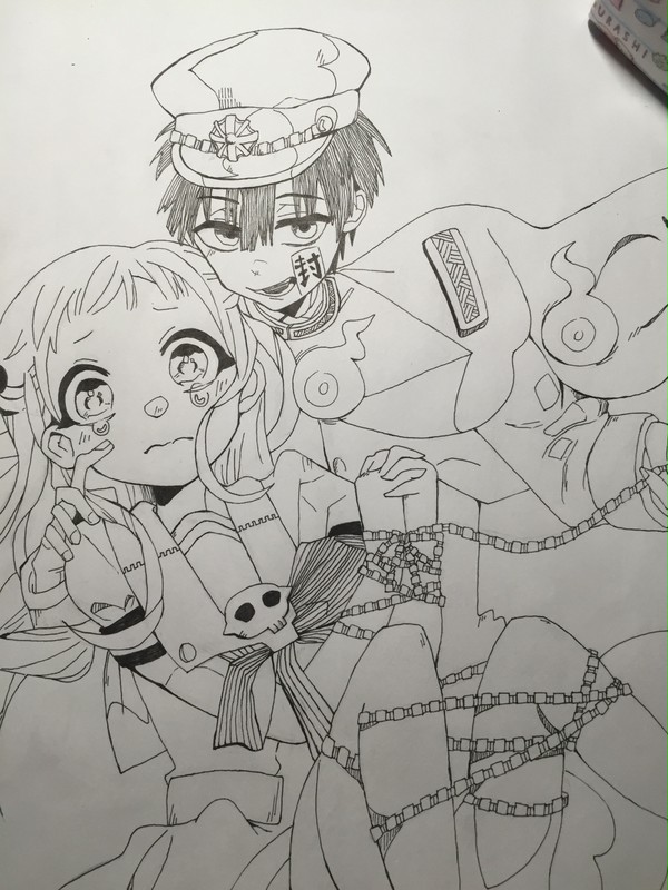 地縛少年花子くん2巻表紙/模写