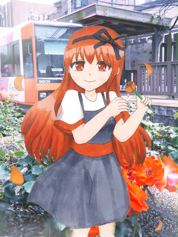 バラの似合う電車