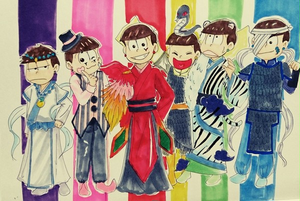 ６つ子にオリキャラの服着せてみた‼