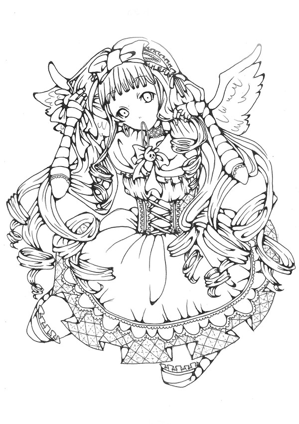 ぷち天使線画(姉ver)