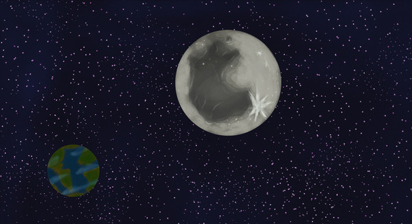 bunny on the moon
