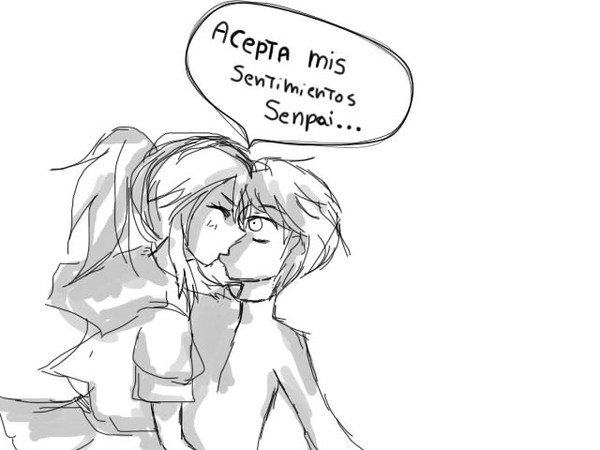 Yandere and Senpai kiss