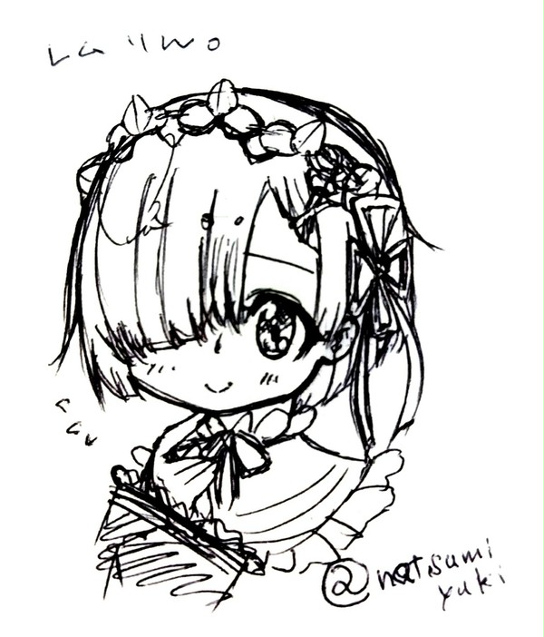 ボールペン一発描きレムりん。