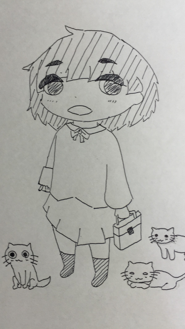 猫と女の子