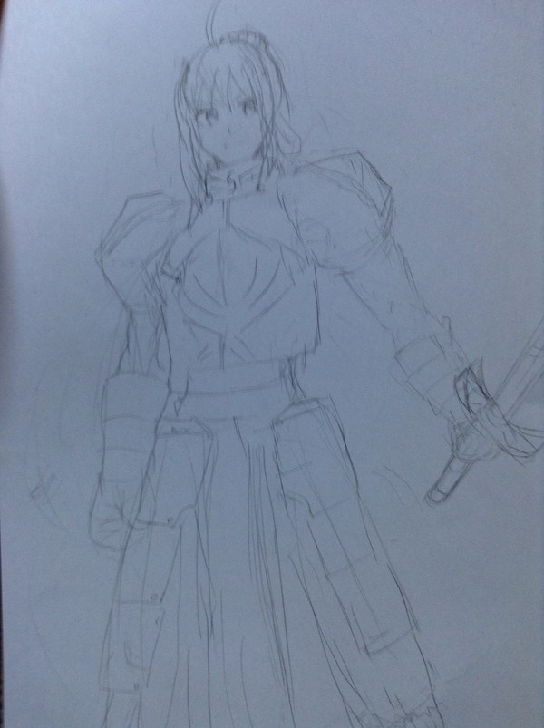 青セイバー(下書き)