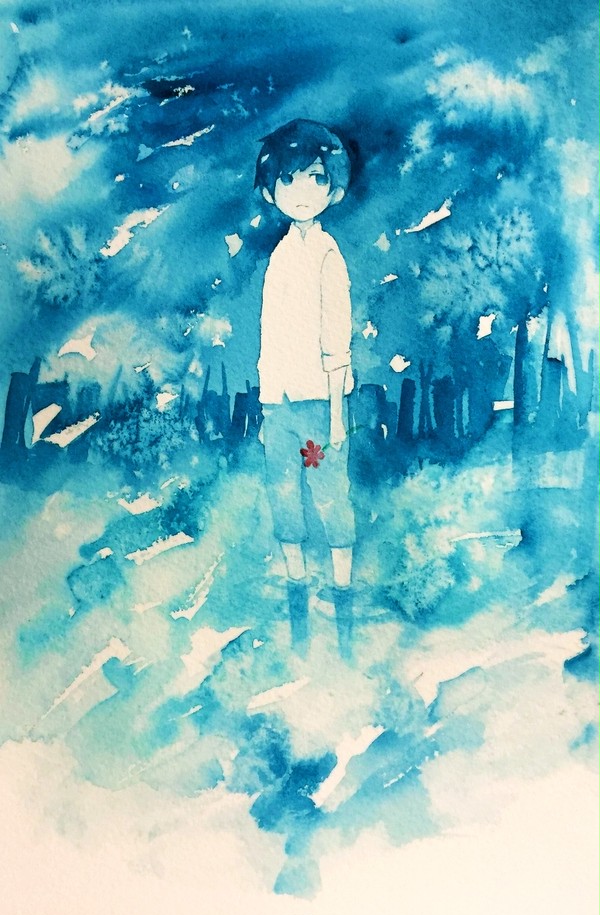 川を渡る