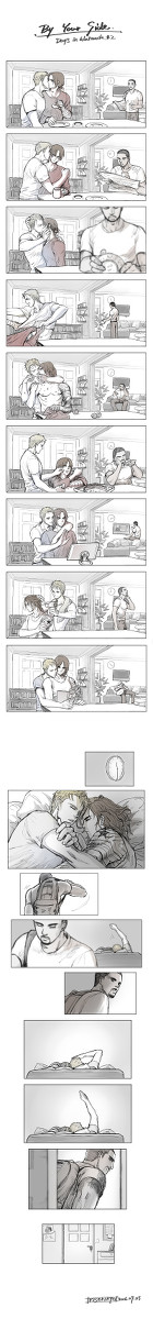 By your side.