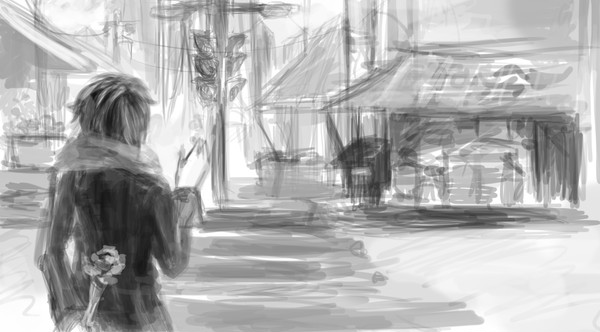 across the road