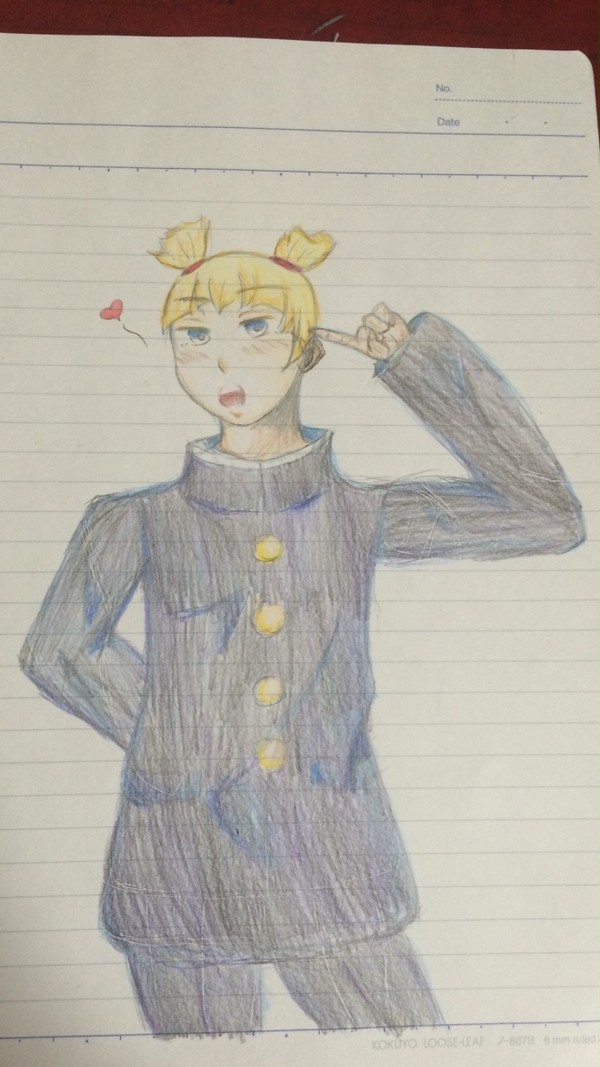 学生ポピーにあざといポーズをさせてみた。