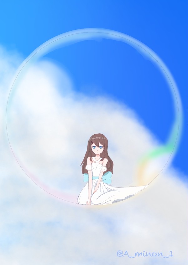 しゃぼん玉の少女。起きた。
