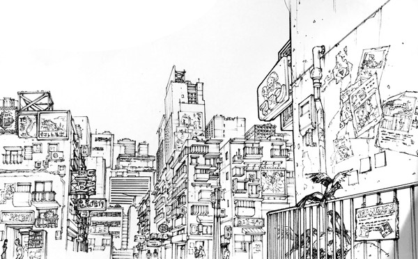 アシ作画3　街『廃墟』
