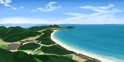 火山（ひやま）山頂から