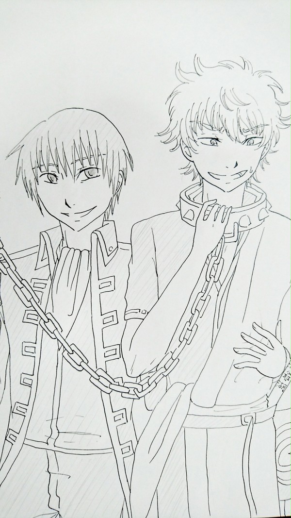 モノクロイラスト銀魂