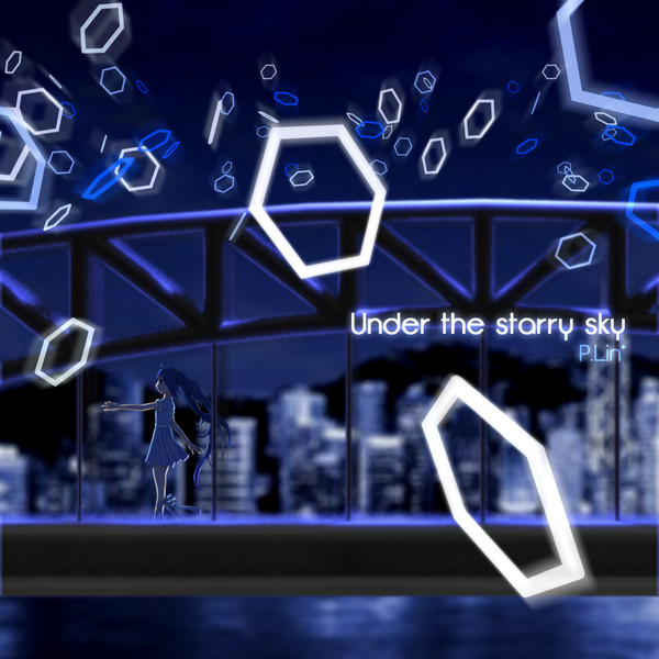 星が輝く空の下で