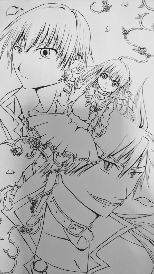 オリジナルモノクロイラスト