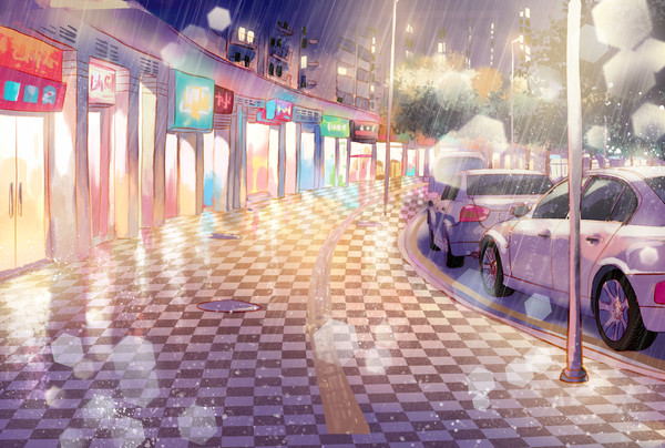 夜に雨