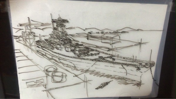 戦艦大和　入渠中（の下書き）