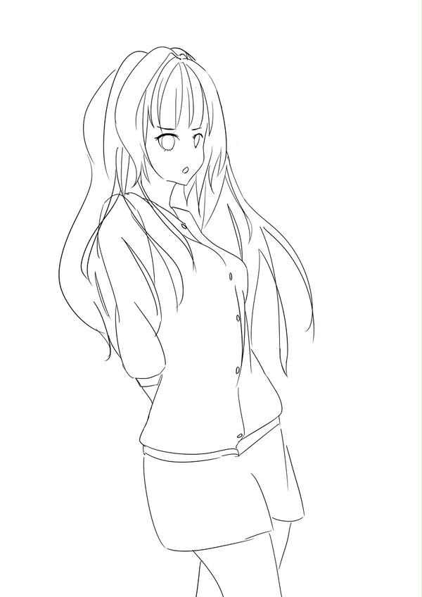 線画　秋服