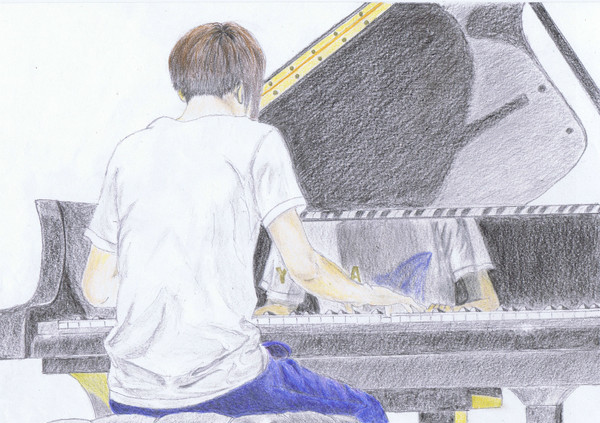音楽の友ホールにて（模写）