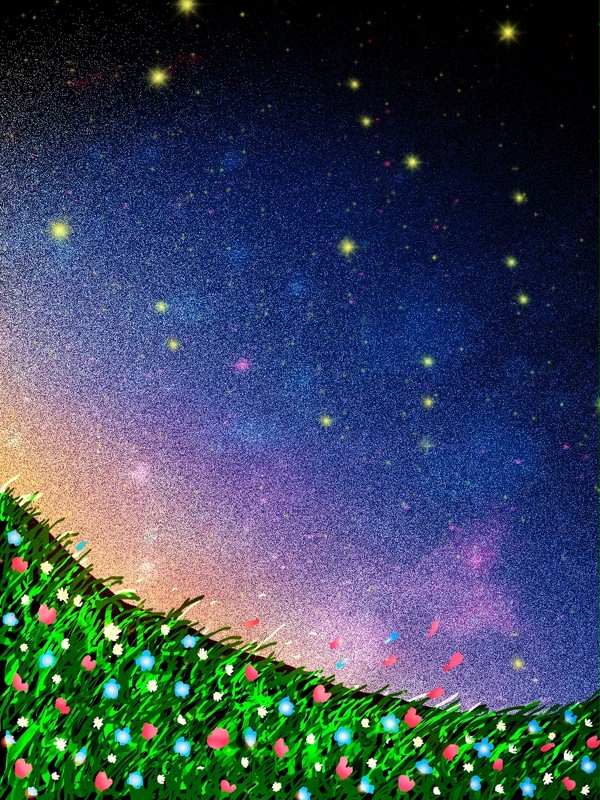 夜の花畑