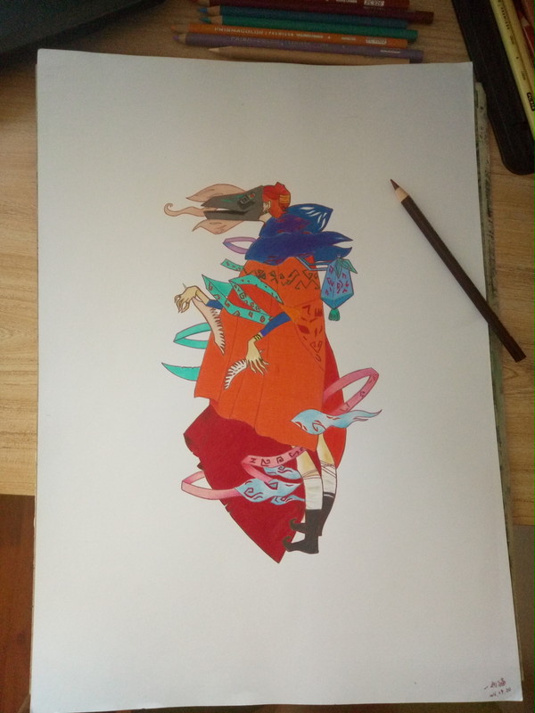 手绘油性彩铅插画1P