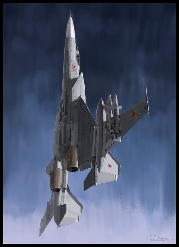 ガル翼戦闘機の絵